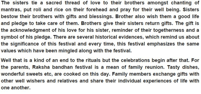 Short Speech on Raksha Bandhan In English