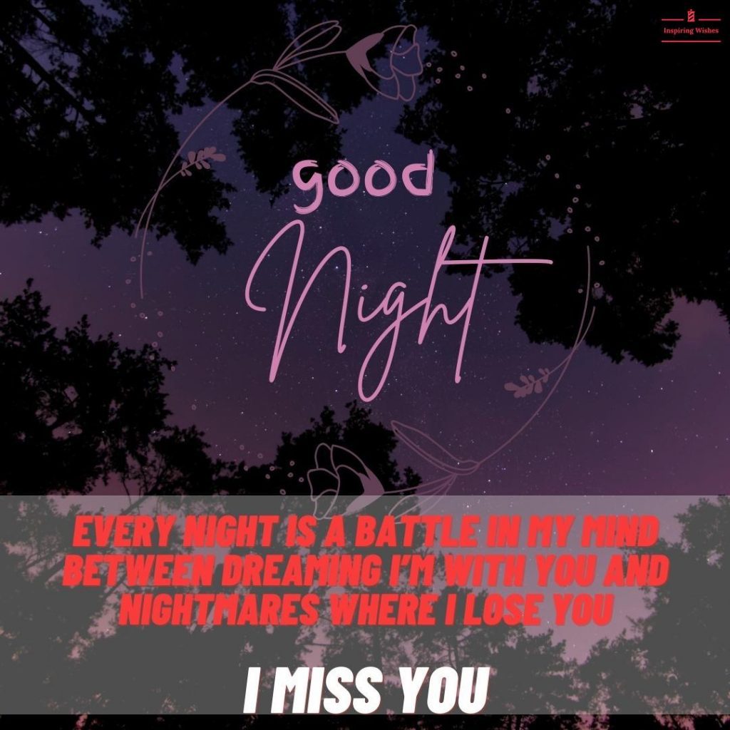 I miss you good night wishes for partner
